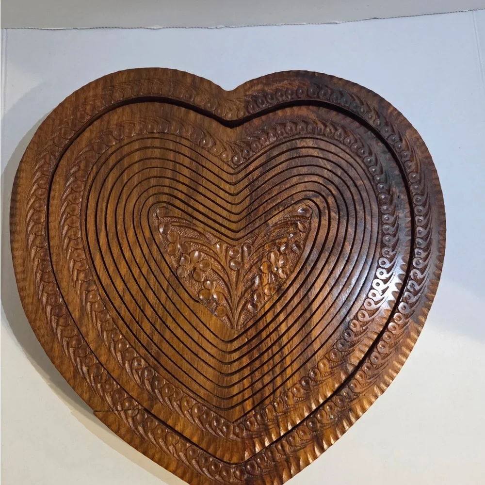 Collapsible Wooden Heart Basket Decor Spring